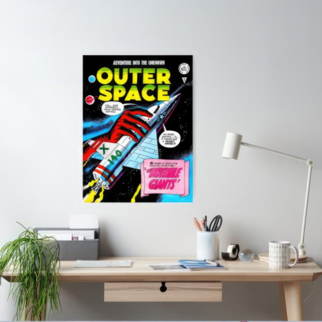Affiche Retro Sci-Fi Adventure Outer Space Comics Couvertu (Créateur téléchargé)