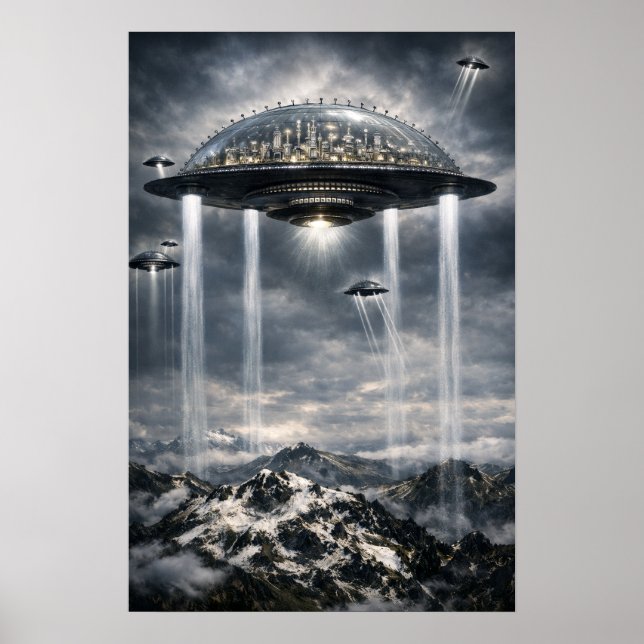 Affiche Retro Sci-Fi Fantasy Cities Of The Future Art (Devant)