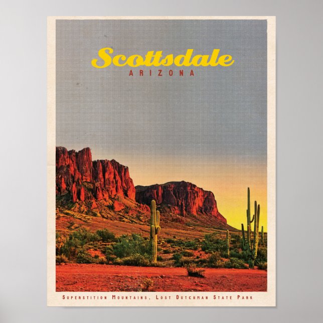 Affiche Retro Scottsdale Desert  (Devant)