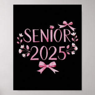 Affiche Retro Senior 25 Cl De 2025 Graduation Coquette Pin