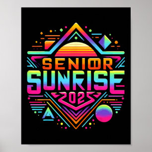 Affiche Retro Senior Sunrise 2025 Lycée 12e Douzième