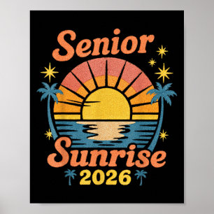 Affiche Retro Senior Sunrise 2026 Lycée Cl De 2026