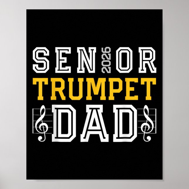 Affiche Retro Senior Trumpet Dad 2026 Marching Band Cl Of (Devant)