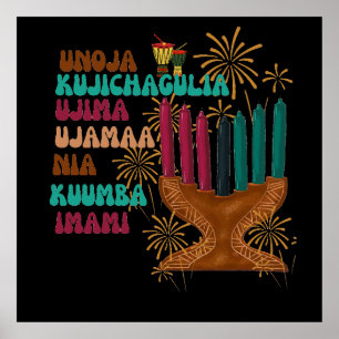 Affiche Rétro sept principes de Kwanzaa