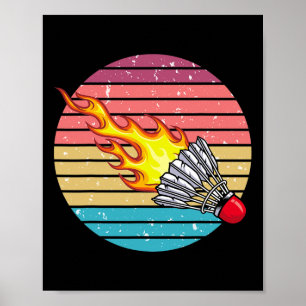 Affiche Retro Shutt Amusant Badminton Sports Player Coach