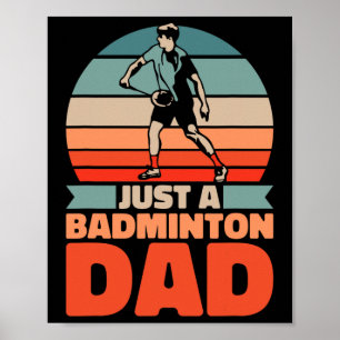 Affiche Retro Shuttle Père - Vintage Juste Un Badminton Da