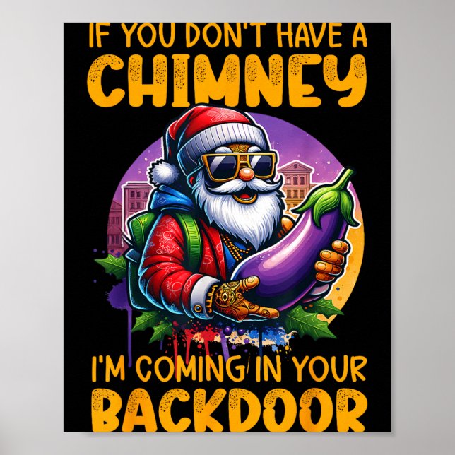 Affiche Rétro si vous n'avez pas de cheminée Je vais entre (Devant)