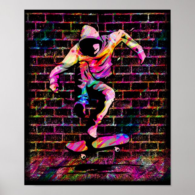 Affiche Retro Skater - Skateboarder - Skateboard Vintage (Devant)