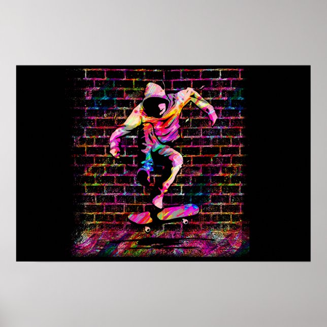 Affiche Retro Skater - Skateboarder - Skateboard Vintage (Devant)