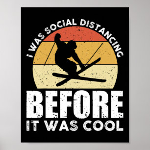 Affiche Retro Ski Vintage Tee Cool Sports d'hiver Skieurs