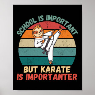 Affiche Retro Sloth School est important Karate est import