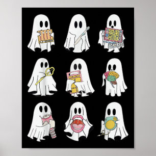 Affiche Retro Slp Fantôme Halloween Orthophonie Automne Fa