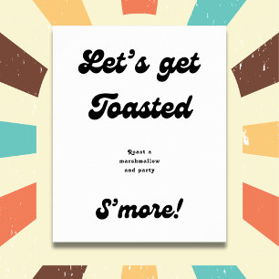 Affiche Retro S''more Bar Roast A Marshmallow Mariage
