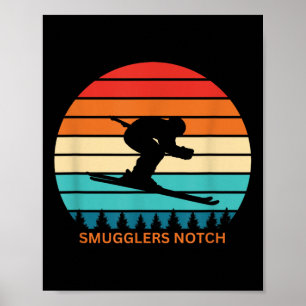 Affiche Retro Smugglers Notch Vermont Skier Retro S