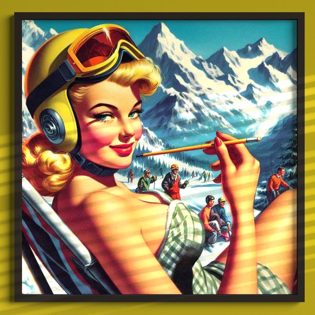 Affiche Retro Snowboard Girl (Créateur téléchargé)