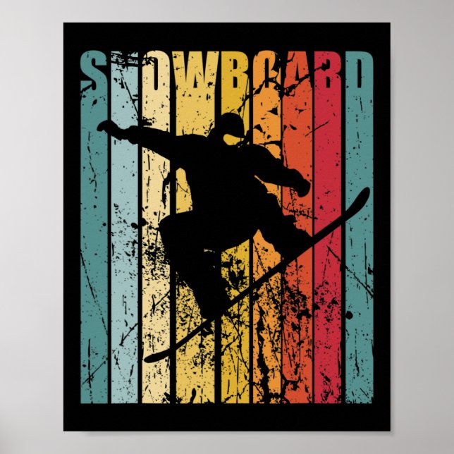 Affiche Retro Snowboard Snowboard Ski Vacances Snowboar (Devant)