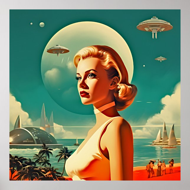 Affiche Retro Space Age Miami (Devant)