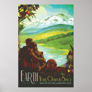 Affiche Retro Space Travel Poster-Une mission de science d