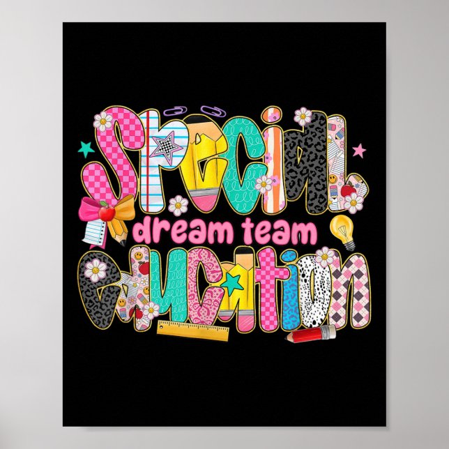 Affiche Retro Special Education Squad Dream Team Sped Teac (Devant)