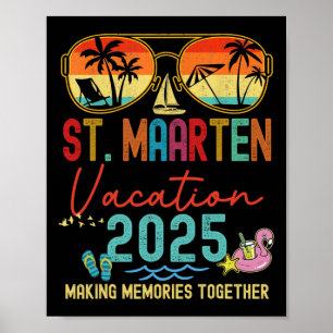 Affiche Retro St. Maarten Vacation 2025 Souvenirs Correspo