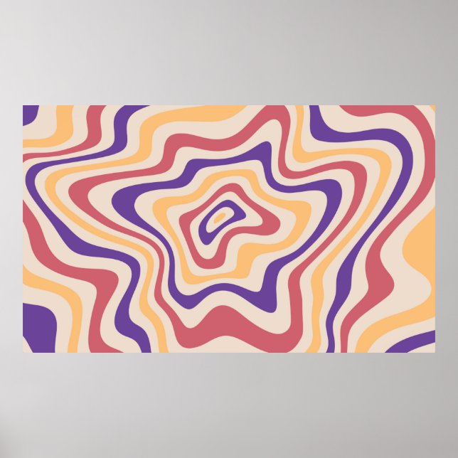 Affiche Retro starburst sunburst background pattern. 1960s (Devant)