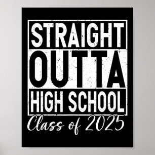 Affiche Retro Straight Outta High School Graduation Cl De