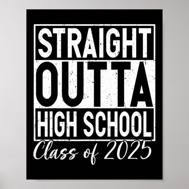 Affiche Retro Straight Outta High School Graduation Cl De (Devant)
