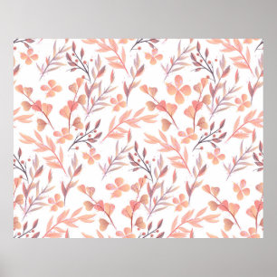 Affiche Retro style hand drawn seamless floral ornament. C