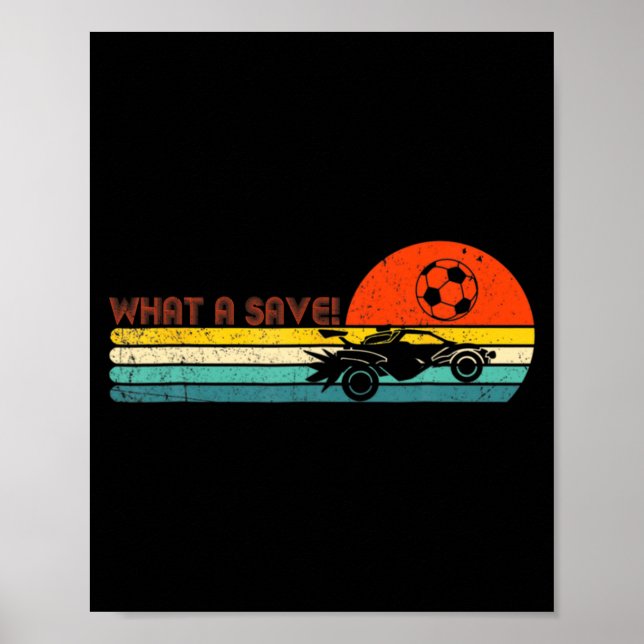 Affiche Retro Style Rocket Rc Soccer Car League Funny Game (Devant)