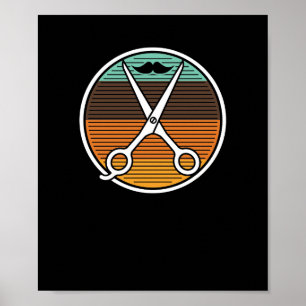 Affiche Rétro styliste en coiffure vintage de coiffeurs de