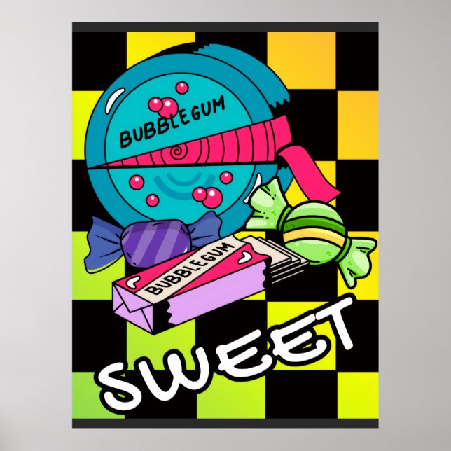 Affiche Rétro Sucré Comme Un Bonbon (Devant)