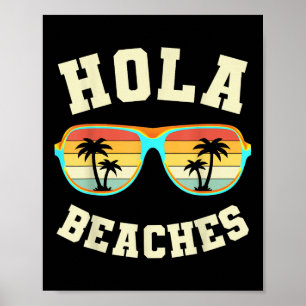 Affiche Retro Summer Hola Plages Funny Beach Vacances Vin