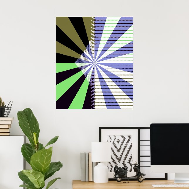 Affiche Retro Sun Mid Century Art Abstrait (Bureau à domicile)