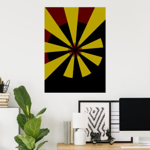 Affiche Retro Sun Mid Century Art Abstrait