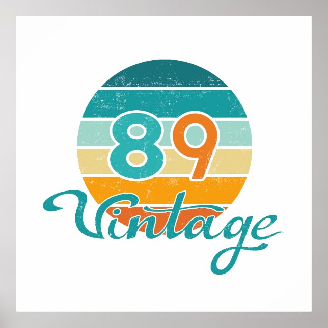 Affiche Retro Sunset 89 Vintage Distressed (Devant)