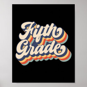 Affiche Retro Sunset Enseignant De Cinquième Année Et Étud