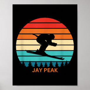 Affiche Retro Sunset Jay Peak Vermont Skieur