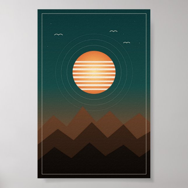 Affiche Retro Sunset Ridge (Devant)