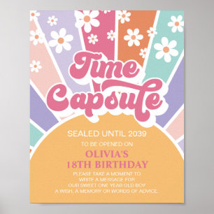 Affiche Retro Sunshine 1er Anniversaire Heure Capsule