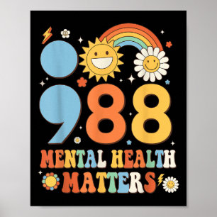 Affiche Retro Super 988 Santé mentale S Prévention du suic