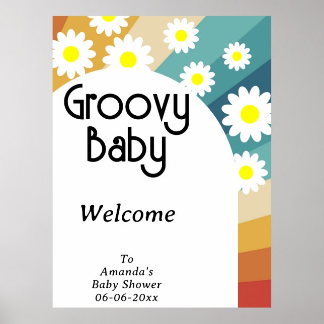 Affiche Retro Super - Baby shower (Devant)