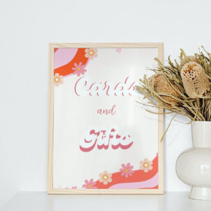 Affiche Retro super Coeur Valentine carte & signe cadeaux