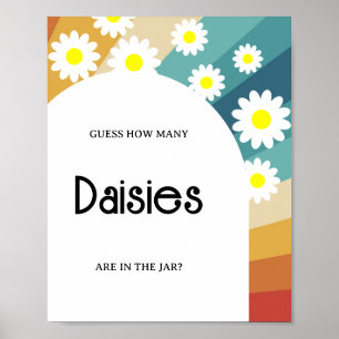 Affiche Retro Super - Devinez combien de DAISIES jeu Poste