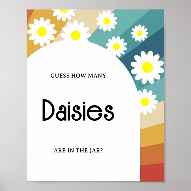 Affiche Retro Super - Devinez combien de DAISIES jeu Poste (Devant)
