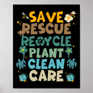 Affiche Retro Super Enregistrer les abeilles Secourir les