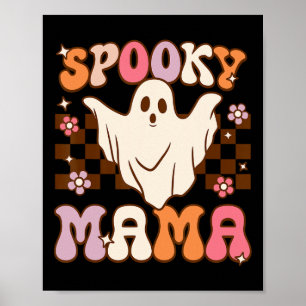 Affiche Retro Super Halloween Fantôme Éffrayant Mama costu