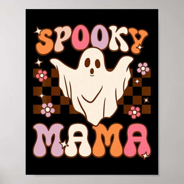 Affiche Retro Super Halloween Fantôme Éffrayant Mama costu (Devant)