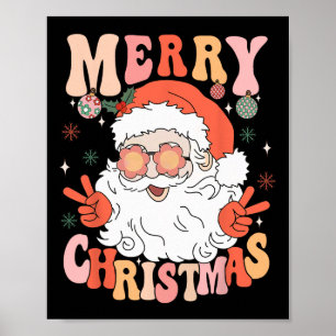 Affiche Retro Super Joyeux Noël tendance Santa Claus Ho