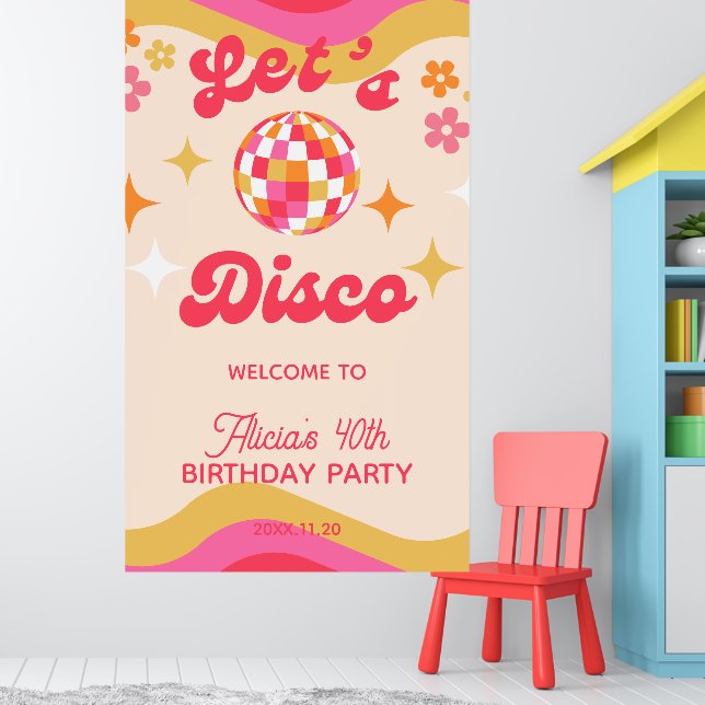 Affiche Retro Super les années 70 Disco N'importe quel âge (Pépinière 1)