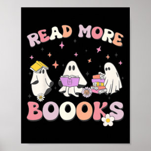 Affiche retro Super Lire plus Livres Ghost Boo ghoul drôle